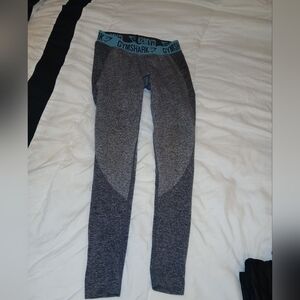 GYMSHARK FLEX LEGGINGS IN CHARCOAL MARL/DUSKY TEAL SIZE MED NWOT